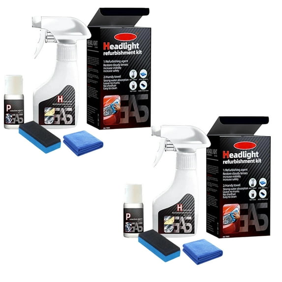 2025 New Headlight Restoration Kit, Headlight Restoration Spray, On Fluid for Yellowing & Cloudy Lenses, Instant Oxidation Removal, Headlamp Restoration Fluid Kit for All Vehicles