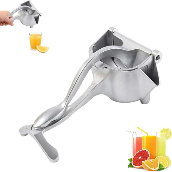 2025 New Heavy Duty Aluminum Alloy Manual Hand Press Juicer Fresh Fruit Juice Extractor Ergonomic Non-Slip Grip Easy Clean Citrus Squeezer for Lemon Orange Kitchen Essential Tool