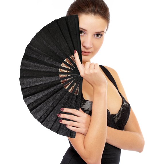 2025 New Holographic Hand Held fan, Folding Clap Fans for Line Dancing - Cultural Kung Fu Design, Versatile as Martial Arts Tool or Party Prop for All Skill Levels & Enthusiast Gifts