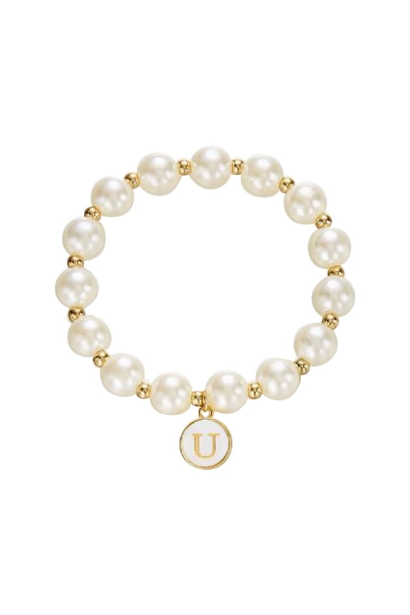 2025 New Initial Pearl Bracelet for Women Stretch Bracelets with Letter A-Z Personalized Name Jewelry Gift for Her