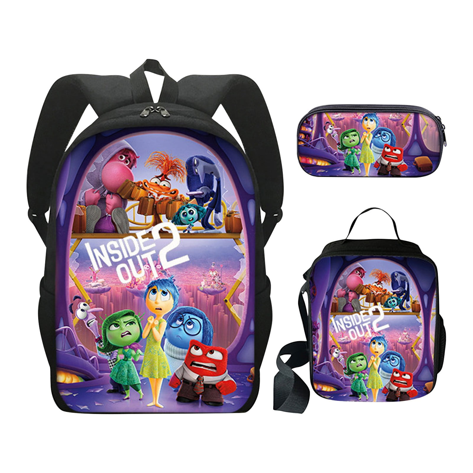 2025 New Inside Out Backpack Set - 16.5 Inch Funny Backpack for School ...
