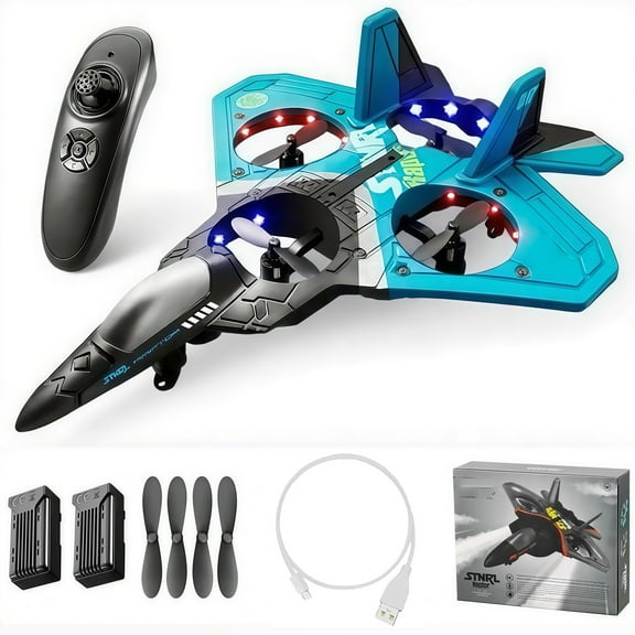 2025 New Jet Fighter Stunt RC Airplane,  Durable Foam Lightweight Body，2.4GHz Remote Control With 360 °   Stunt Rotation, RC Toy For Kids & Adults, Includes 2 Batteries.