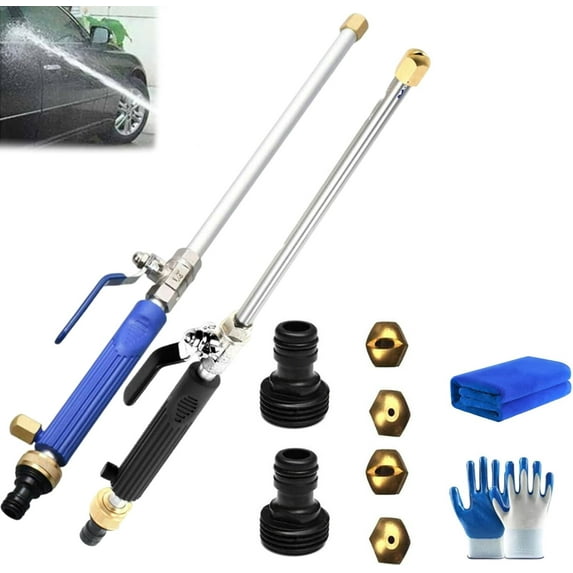 2025 New Jetson High Pressure Washer, Jet Sono High Pressure Hose Nozzle, 2-in-1 Watering Sprayer Cleaning Tool, Portable Wand Lance for Gutter Patio Car Pet Window Glass(Blue+Black)