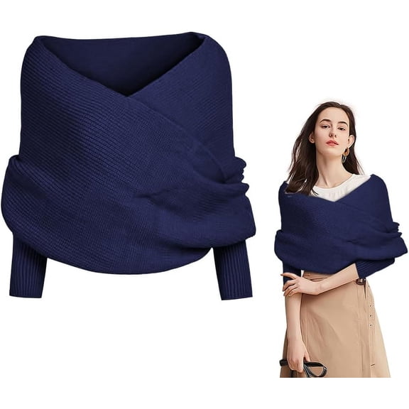 2025 New Knitted Scarf with Sleeves for Women, Upgrade Cozy Scarf with Sleeves Crochet Pattern for Autumn Winter