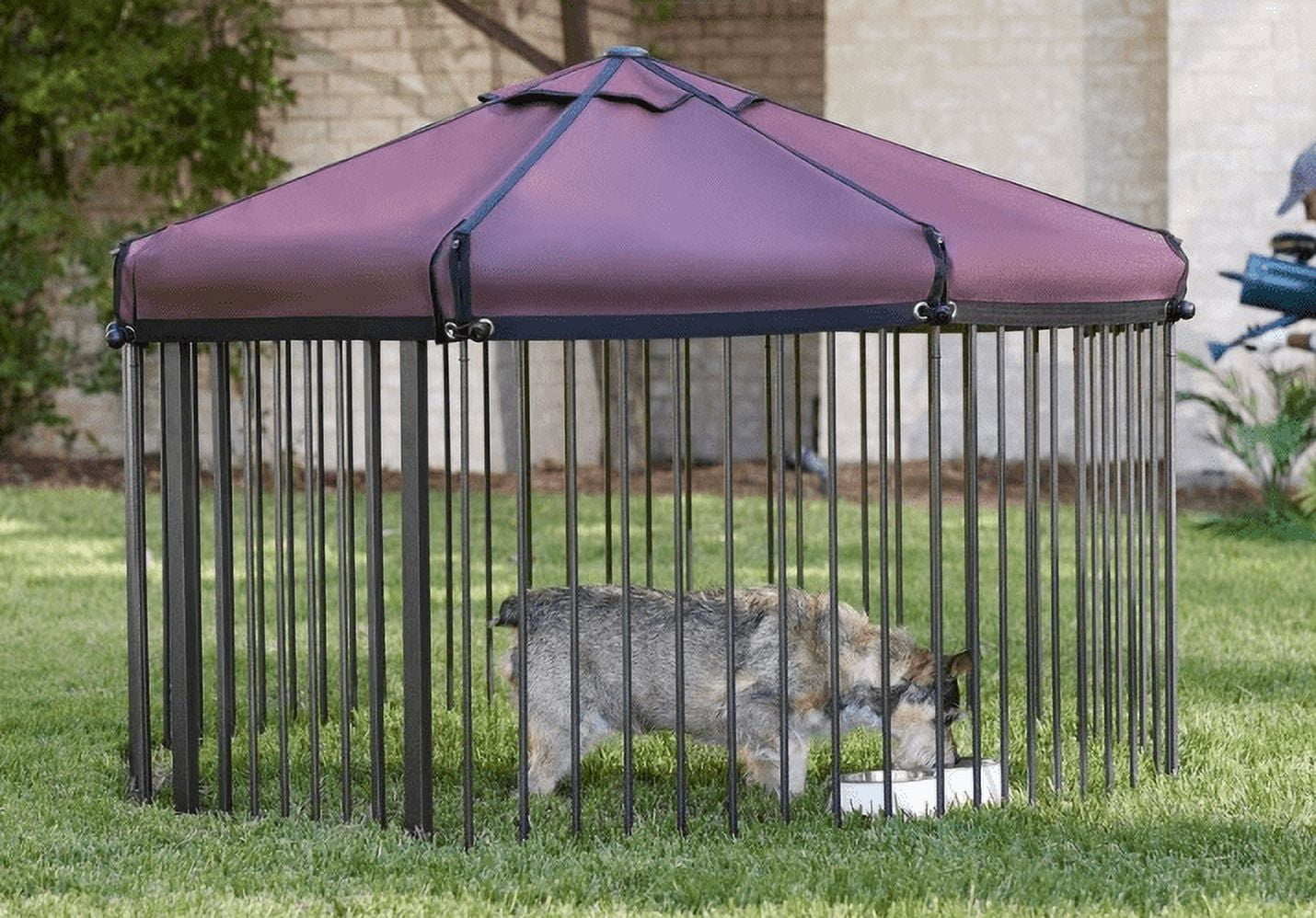 2025 New Large Dog Kennel Outside with Waterproof Cover,Outdoor Dog Kennel with Metal Gate,Heavy Duty Outside Dog Kennel with Roof&Secure Lock for Outdoor Backyard