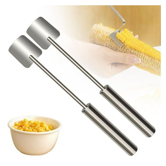 2025 New Long Handle Stainless Steel Corn Stripping Tool for Home Kitchen, 2Pcs