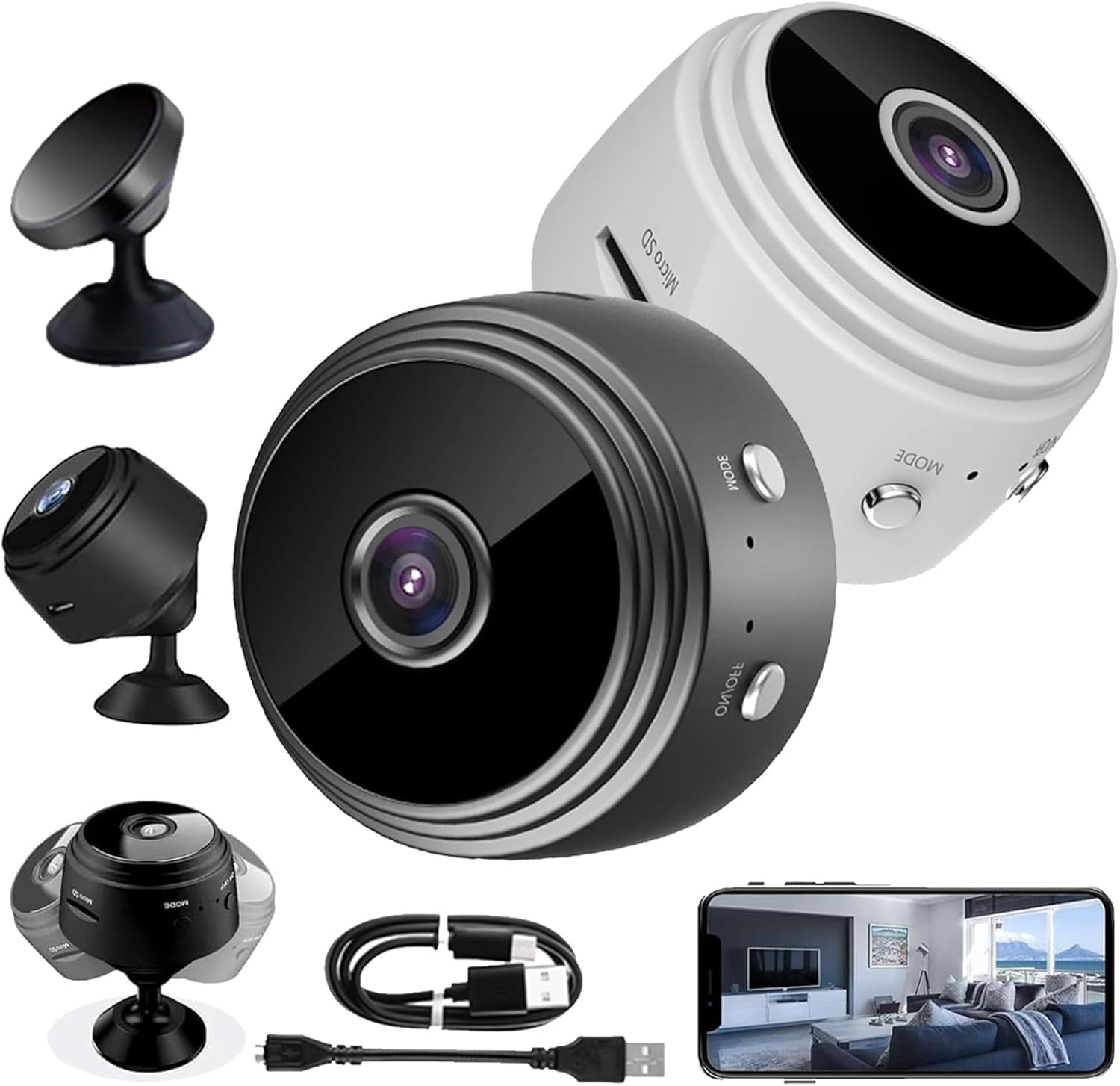 2025 New Magnetic Mini Security Cameras,WiFi Camear 1080p Hd with Night ...