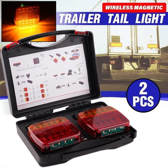 2025 New Magnetic Wireless Trailer Light Kit (2 pack), LED Tail Lights for Trailers, Versatile Boat Trailer Dive Kit, Waterproof, Easy to Install, Universal for Trucks, Boats, RVs