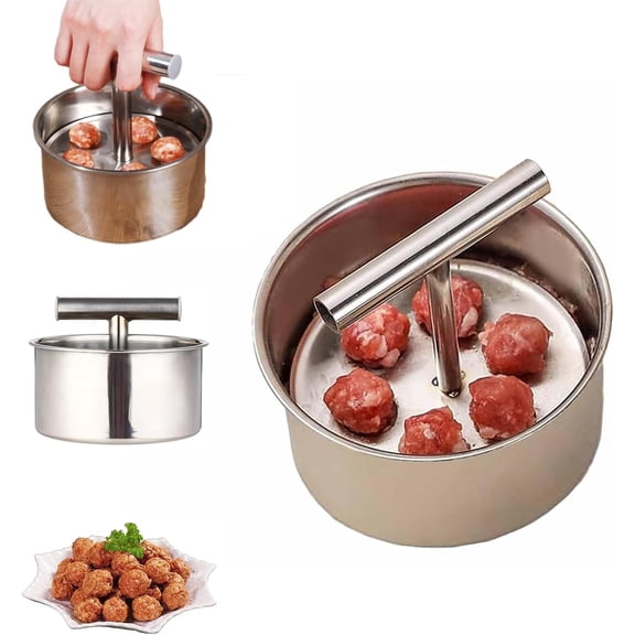 2025 New Meatball Maker Tool, Stainless Steel Meatball Maker, 6/12 Balls Manual Meatball Maker Machine Press Tool, Kitchen Extruded Meatball Making Tool (1Pc 6 Grids)