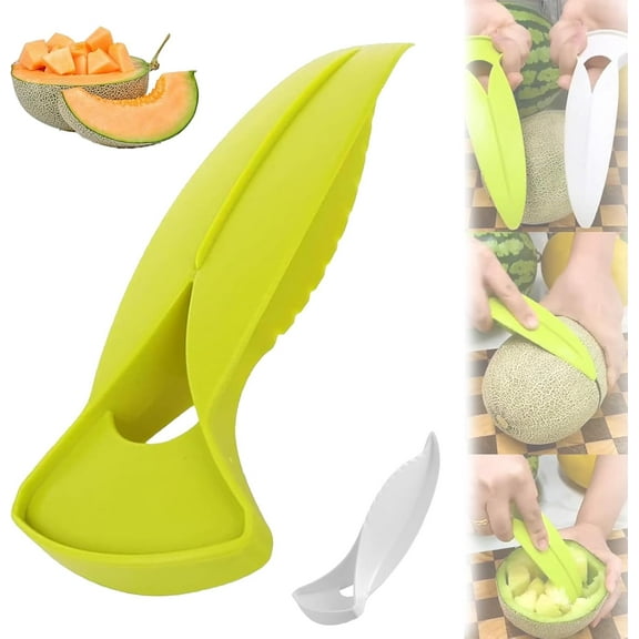2025 New Melon Cutting Tool,Cantaloupe Slicer Fruit Cutter,Portable Cube Watermelon Cutter Slicer,Multifunctional Simple Melon Divider Peeler for Home Party Camping Kitchen Gadget,Melon Slicer