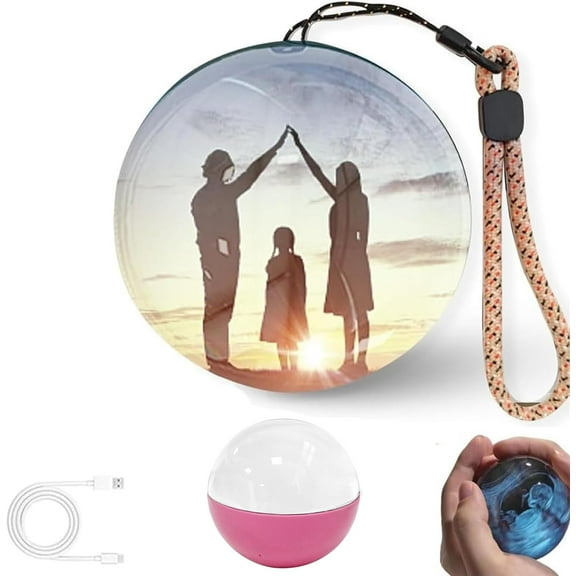 2025 New Memory Orb Ball, Personalized 3D Memory Sphere Ultrasound Lamp, 21in Led Crystal Ball Video Player, Uploadable Videos & Photos, Gift for Anniversary, Birthday, Christmas Black