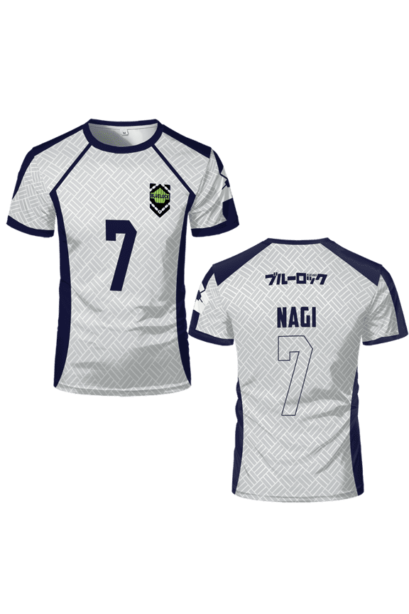 2025 New Men's Blue Lock Anime Nagi Soccer Jersey T-shirt Women's Round Neck Sports Tops Children's Casual Short Sleeve Tshirt