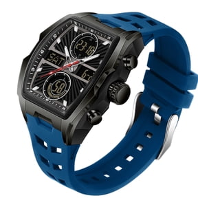 2025 New Men's Curved Barrel Digital Watch - Waterproof Sports Chronograph with Alarm, Stopwatch, Retro Style