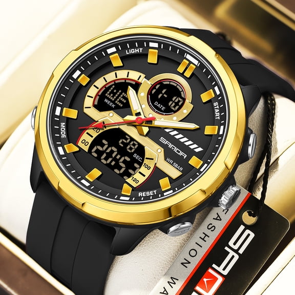 2025 New Men's Large Digital Sports Watch - Multifunctional Outdoor Military Watch with Stopwatch, Alarm, Water Resistant, Shockproof, Big Display