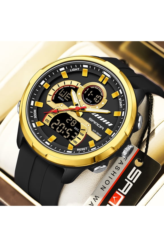 2025 New Men's Large Digital Sports Watch - Multifunctional Outdoor Military Watch with Stopwatch, Alarm, Water Resistant, Shockproof, Big Display