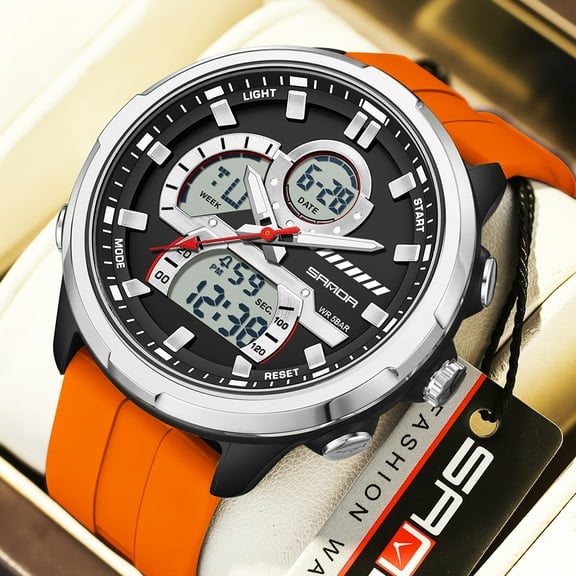 2025 New Men's Large Digital Sports Watch - Multifunctional Outdoor Military Watch with Stopwatch, Alarm, Water Resistant, Shockproof, Big Display