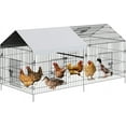 thumbnail image 1 of 2025 New Metal Chicken Playpen House, Metal Chicken Coop with Cover, 4 Door and 1 Window, Cage Crate Pet Playpen Exercise Pen for Duck Hen, for Yard,Backyard,Farm, 1 of 7