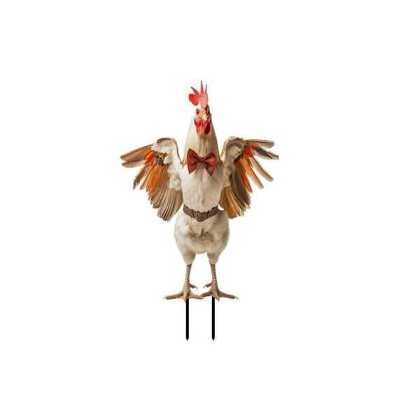 2025 New Metal Halloween Skeleton Riding Chicken Stake, Whimsical Spooky Outdoor Decor | Garden, Yard, Lawn Halloween Decoration,B,1PC
