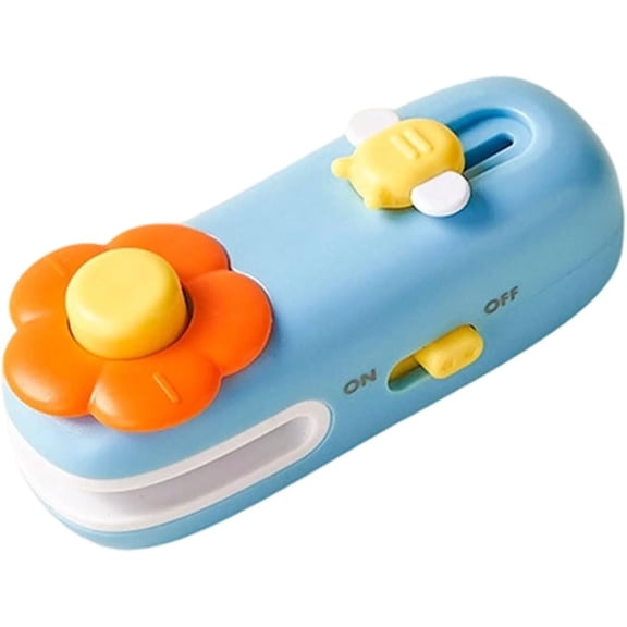 2025 New Mini Bag Sealer and Cutter, 2-in-1 Heat Sealer for Chip Bags, Portable Vacuum Bag Sealer Heat Seal, Compact Mini Heat Sealer Machine for Snacks, Plastic Bag Resealer (Blue)