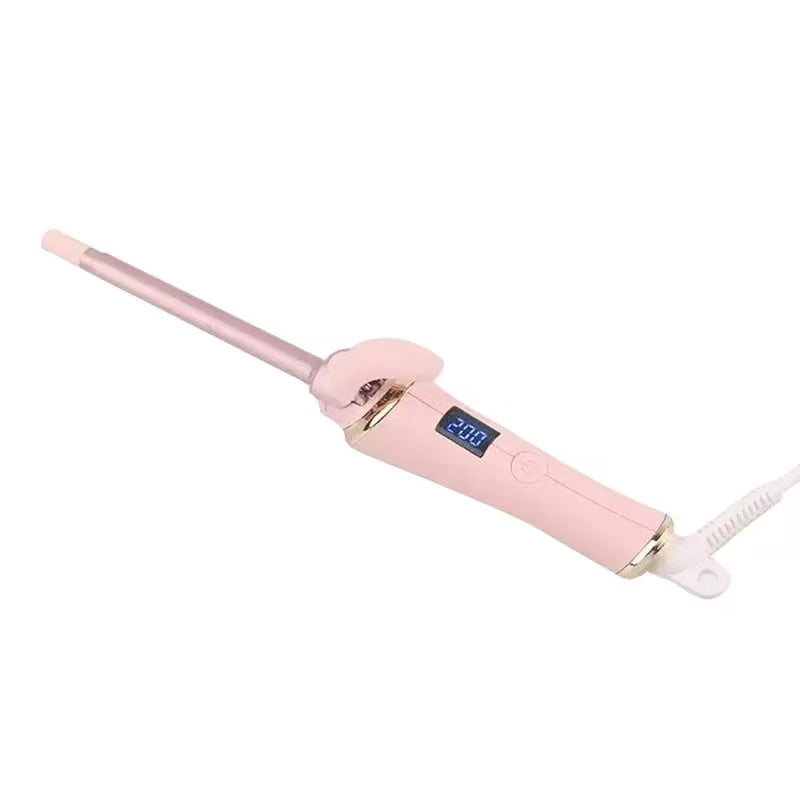 2025 New  Mini Curling Iron for Short Hair - Dual Voltage (110-240V) Travel Hair Curler, 5 Heat Settings, Auto-Off, Travel Size Small Curling Iron, 0.24Inch (Pink)