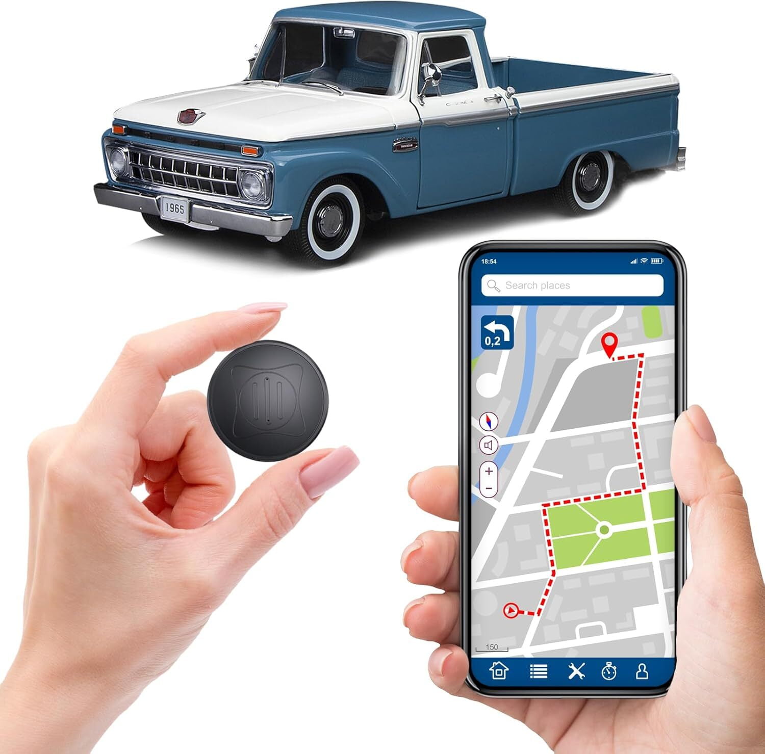 2025 New Mini GPS Tracker for Vehicles No Subscription Required/No Monthly Fee Car GPS Tracker Portable Real Time Magnetic GPS Tracking Device Full Global Coverage for Vehicle/Car/Kids/Dog/Mate