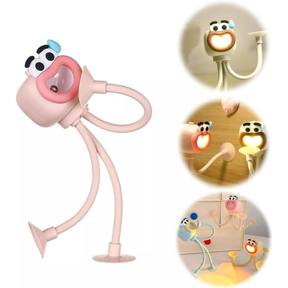 2025 New Mini Night Light, Changeable Shape Funny Sportsman Night Light, Cute Light Bulb DIY Shape Night Lights, Suction Cup Bendable Desk Lamp Decompression Ornaments