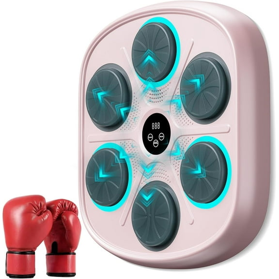 2025 New Model Smart Music Boxing Machine for Adults and Kids, Training Machine with LED Electronic Wall Mounted, Home Indoor Workout Equipment with Premium Boxing Gloves