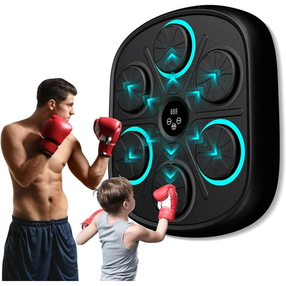 2025 New Model Smart Music Boxing Machine for Adults and Kids, Training Machine with LED Electronic Wall Mounted, Start your fitness journey with Home Indoor workout equipment with Premium Boxing Gl