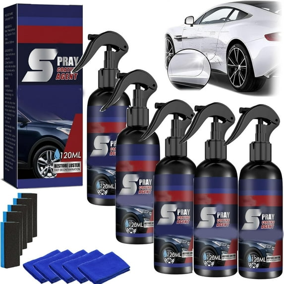 2025 New Multi-Functional Coating Renewal Agent Spray, 120 ml Nano Car Spray, Nano Car Coating Sprays, Car Polish Scratch Repair for Vehicles, Long Lasting Protection(5pcs)