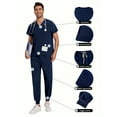 thumbnail image 1 of 2025 New Multicolor Short Sleeve Mens Scrubs Uniforms Doctor Work Clothes Dentist Set Scrubs Tops Pants Men Hospital Nurse, 1 of 7