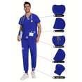 thumbnail image 1 of 2025 New New Multicolor Short Sleeve Mens Scrubs Uniforms Doctor Work Clothes Dentist Set Scrubs Tops Pants Men Hospital Nurse Work Wear Uniforms, 1 of 12