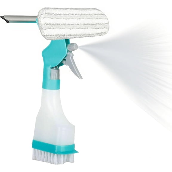 2025 New Multifunction Window Cleaner Tool, 4 in 1 Window Cleaner Tool Kit, Window Washer Squeegee with Sprayer for Windows, Mirrors, Tiles & Glass (1 Pack)