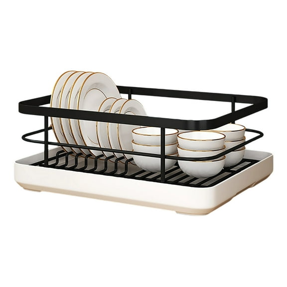 2025 New Multifunctional Dish Drying Rack with Utensil Holder and Drainer Tray, Stainless Steel Countertop Dish Rack Organizer for Dishes Glasses Cutlery, Kitchen Essentials Space Efficient Design
