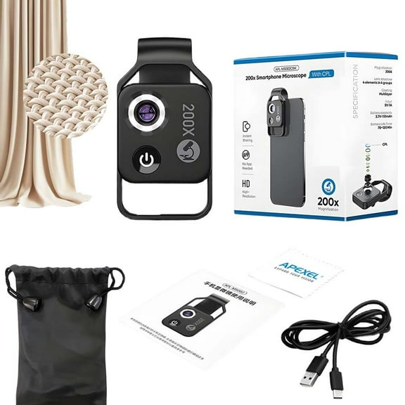 2025 New Nano Zoom 200x for iPhone, Nanozoom Nano Zoom, Magnification Zoom with CPL, Lens, More Stable and Clearer for iPhone and Android Zoom Lens (White+Black)