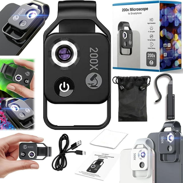 2025 New Nano Zoom 200x for iPhone Upgraded Version, Nano Zoom, Nanozoom, Nanozoom 200x for iPhone, 200x Pocket Microscope Camera, Nanozoom 200x Magnification Zoom with Cpl Lens