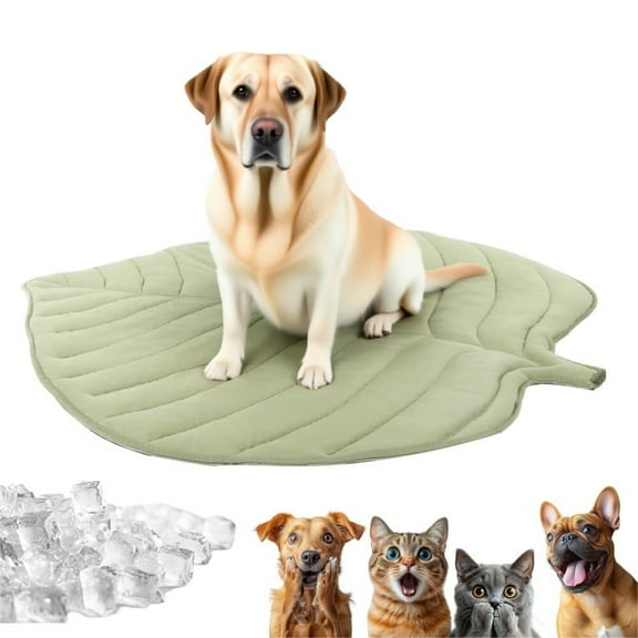 2025 New Pet Cooling Mats for Dogs, Leaf Shaped Cotton, Lightweight Washable Large for Indoor