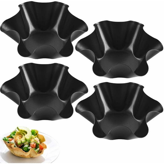 2025 New Petal Shape Carbon Steel Baking Bowl, Taco Bowl Shell Maker, Nonstick Tortilla Bowl Maker, Craft Perfect Taco Bowls & Salad Shells for Home Cooking & Entertaining, 6/8 Petals(6 petals,4pcs)