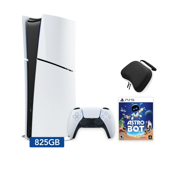 2025 New PlayStation 5 Slim Digital Edition ASTRO BOT Bundle and Mytrix Controller Case - White, Slim PS5 825GB PCIe SSD Gaming Console