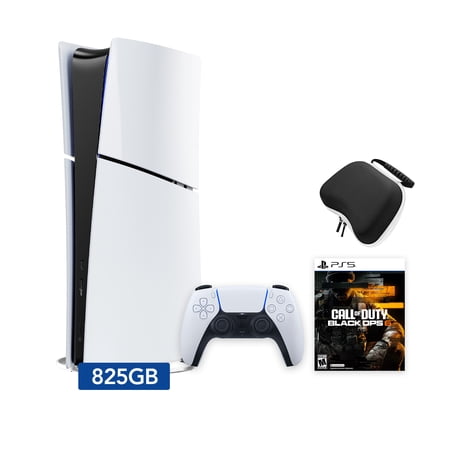 2025 New PlayStation 5 Slim Digital Edition Call of Duty: Black Ops 6 Bundle and Mytrix Controller Case - White, Slim PS5 825GB PCIe SSD Gaming Console