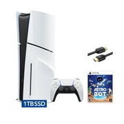 2025 New PlayStation 5 Slim Disc Edition ASTRO BOT Bundle and Mytrix 8K HDMI Ultra High Speed Cable - White, Slim PS5 1TB PCIe SSD Gaming Console