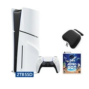 2025 New PlayStation 5 Slim Upgraded 2TB Disc Edition ASTRO BOT Bundle and Mytrix Controller Case - White, Slim PS5 2TB PCIe SSD Gaming Console