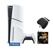 2025 New PlayStation 5 Slim Upgraded 2TB Disc Edition Call of Duty Black Ops 6 Bundle and Mytrix Controller Case - White, Slim PS5 2TB PCIe SSD Gaming Console