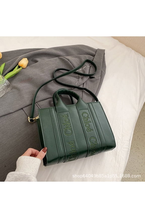 2025 New Popular Embroidery Thread Letter Tote Korean Edition Cross Shoulder Handbag Women's Mom's Bag