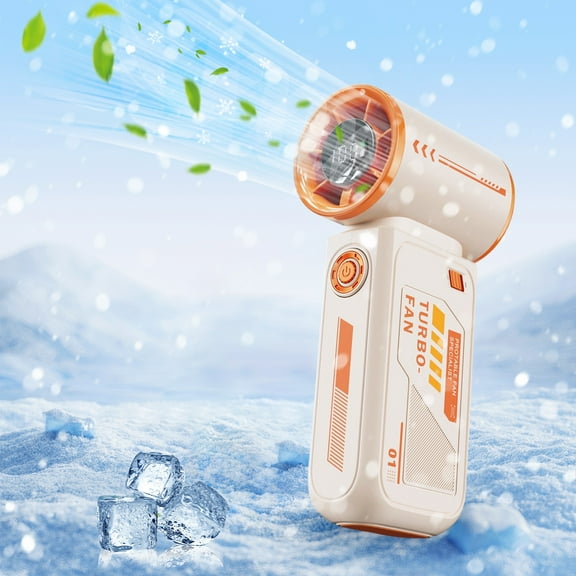2025 New Portable Handheld Turbo Fan, Fashion, Personal Fans Portable Rechargeable Fan USB Charging Fan High-speed Large Wind Fan, with LED Digital Handheld Fan Charging Fan
