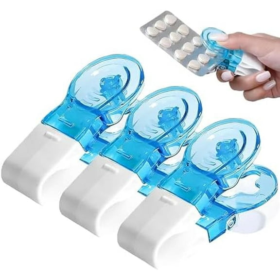 2025 New Portable Pill Taker Household Gadgets, Pill Extractor Tool Pill Popper Tool Blister Pack Opener Popper Assistance Tool, Pill Popper for Blister Packs for The Elderly, Disabled (3PCS)