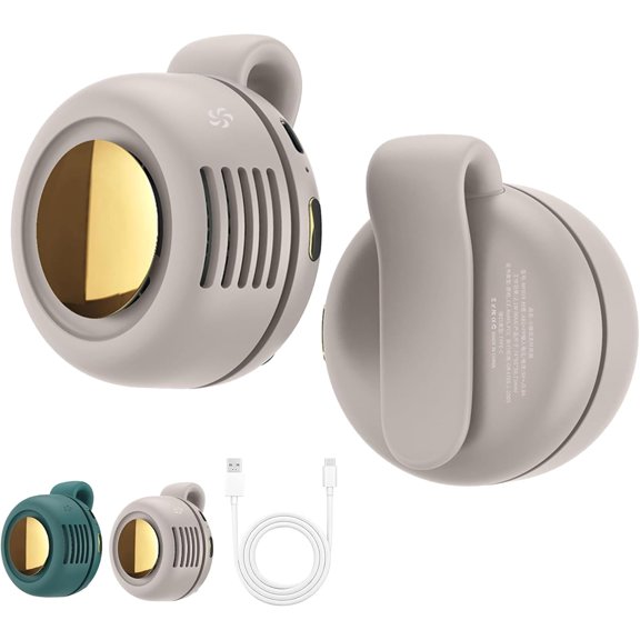 2025 New Portable Silent Mini Bladeless Fan Clip On, Mini Fan With Clip, Adjustable 3-Speed Suspended Waist Fans, For Outdoor & Travel & Office, Travel Accessories, Gift (White)