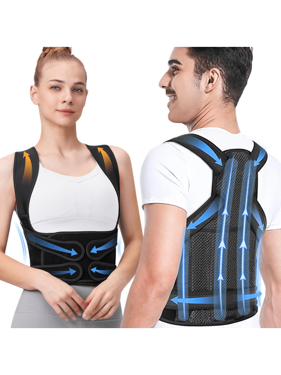 2025 New Posture Corrector for Men & Women - Adjustable Back Brace for Upper & Mid Spine Support - Neck, Shoulder & Back Pain Relief - Breathable & Invisible Under Clothes (Chest Size 25"-55")
