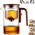 thumbnail image 1 of 2025 New Pot Magic Tea Pot, Tea Pot, Water Separation Glass Teapot with Wooden Handle, Glass Teapot, Glass Teapot with Infuser Magic Teapot Pot Magic Pot, Press Control Magic Tea Pot, 1 of 7