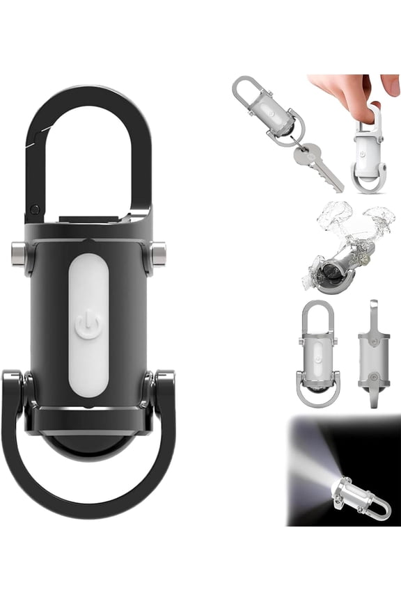 2025 New Power Bank Mini Keychain Flashlight, 2 in 1mini Flashlight and Power Banks, 1200lm Super Bright Mini Keychain Flashlights Waterproof with Power Bank & 3 Modes for Outdoor, Camping