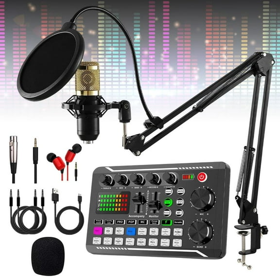 2025 New Professional Live Sound Card with DJ Mixer Effects & Voice Changer for Live Streaming